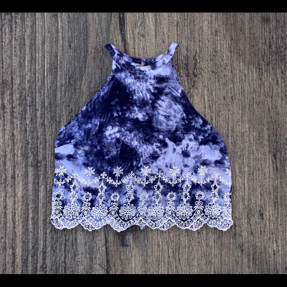 Kendall & Kylie Embroidery Tie Dye Top